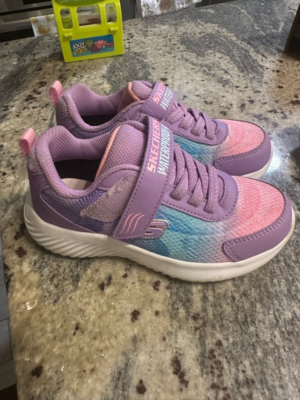 Skechers Kids Purple Pink Blue Gradient Waterproof Athletic Sneakers